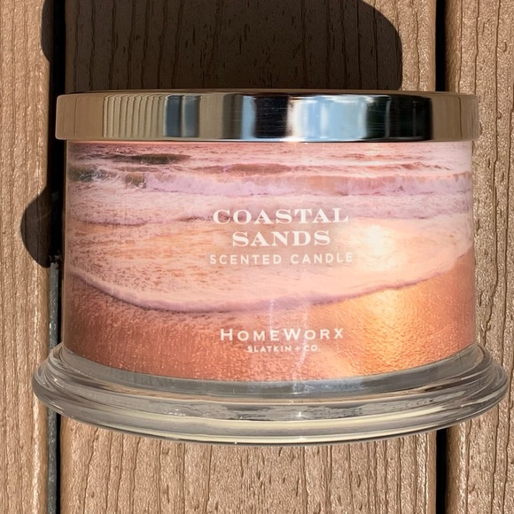 COASTAL SANDS HARRY SLATKIN HOMEWORX 4 WICK, 18oz CANDLE NWTS! - Picture 1 of 5